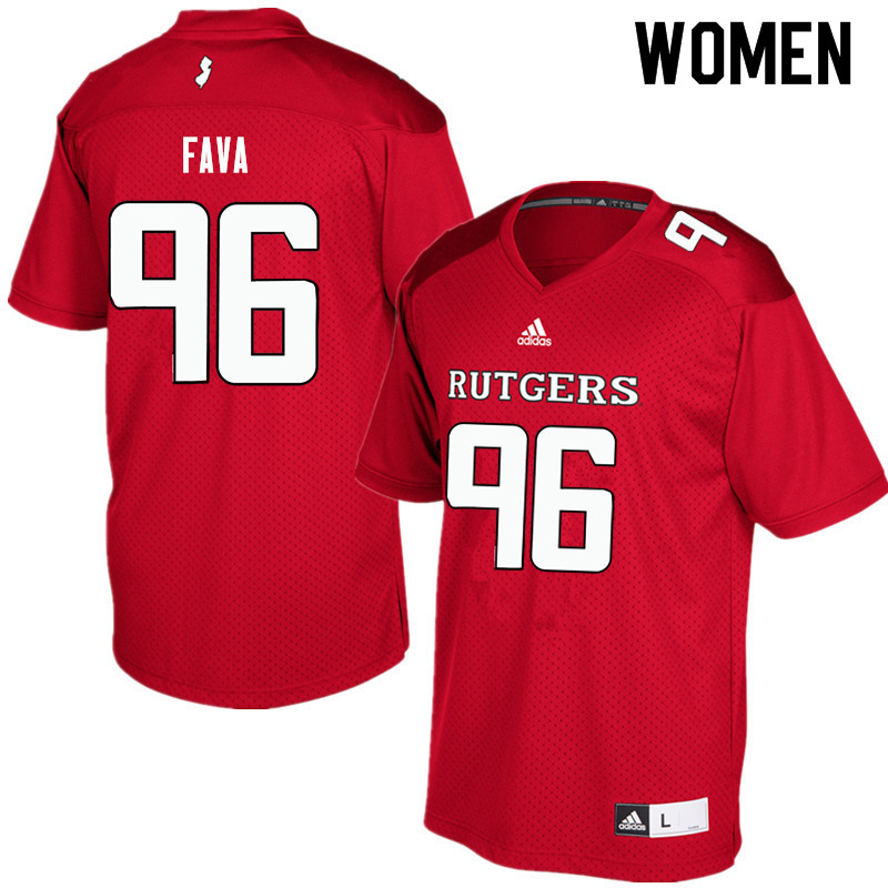 Women #96 Guy Fava Rutgers Scarlet Knights College Football Jerseys Sale-Red